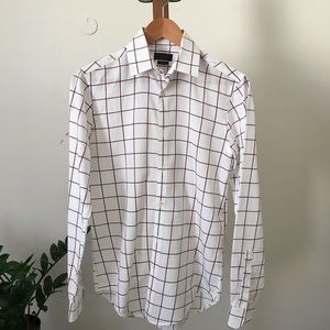 Zara red wine burgandy window pane slim fit